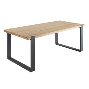 NATERIAL Tavolo da pranzo per giardino Bermeo in alluminio con piano in teak per 8 persone 100x210cm