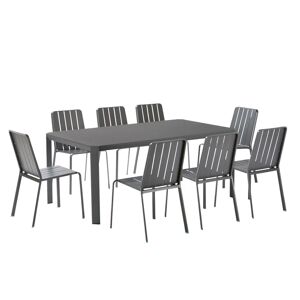 NATERIAL Set tavolo e sedie Idaho  in alluminio per 6 persone,  antracite