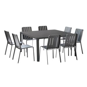 NATERIAL Set tavolo e sedie Idaho  in alluminio per 8 persone,  antracite