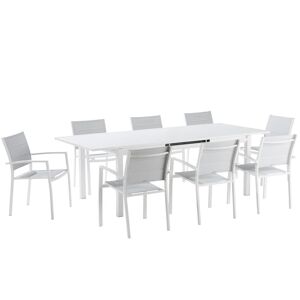 NATERIAL Set tavolo e sedie Odyssea  in alluminio per 8 persone,  marrone