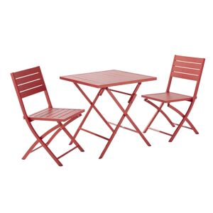 NATERIAL Set tavolo e sedie Xara  in alluminio per 2 persone,  rosso