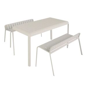 NATERIAL Set tavolo e sedie Idaho  in alluminio per 4 persone,  beige