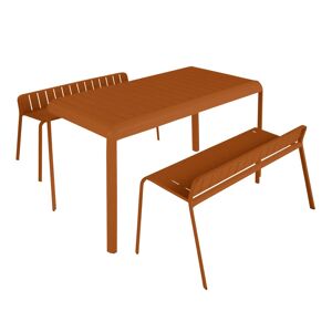 NATERIAL Set tavolo e sedie Idaho  in alluminio per 4 persone,  arancione