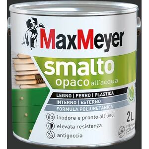 MAXMEYER Vernice da esterno antigoccia per legno e ferro e plastica  poliuretanico nero opaco, 2 l