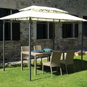 Leroy Merlin Gazebo Garden in ferro struttura grigio antracite, copertura ecru L 300 x P 200 x H 248 cm