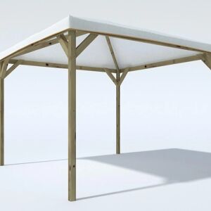 Leroy Merlin Gazebo Emotion in legno massello struttura naturale, copertura bianco L 300 x P 384.5 x H 265 cm