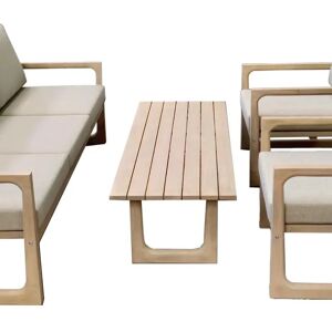 Leroy Merlin Salotto da giardino in legno marrone e beige per 5 persone