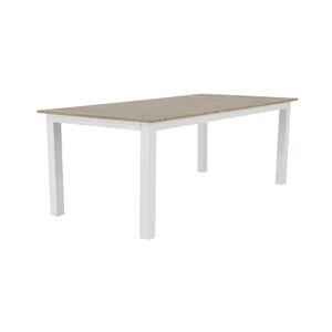 NATERIAL - Tavolo da Giardino Rettangolare SAN DIEGO - 200 x 100 x 75 cm - 6 Persone - Alluminio - Eucalipto FSC - Bianco - Tavolo da Pranzo da