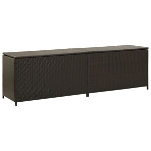 vidaXL Baule da Giardino in Polyrattan 200x50x60 cm Marrone