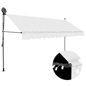 vidaXL Tenda da Sole Retrattile Manuale con LED 350 cm Crema