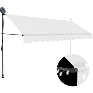 vidaXL Tenda da Sole Retrattile Manuale con LED 400 cm Crema