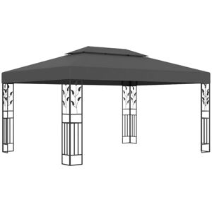 vidaXL Gazebo con Tetto Doppio 3x4 m Antracite