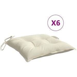 vidaXL Cuscini per Sedia 6 pz Bianco Crema 50x50x7cm in Tessuto Oxford