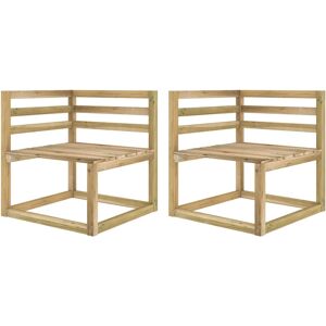 vidaXL Divani Angolari da Giardino Pallet Legno Pino Impregnato Verde