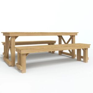 vidaXL Set da Pranzo da Giardino 3 pz in Legno di Pino Impregnato