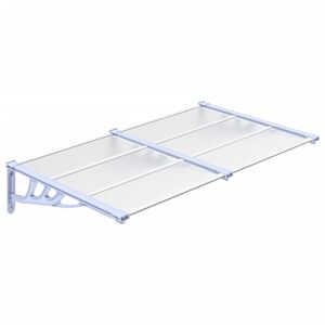 vidaXL Tettoia per Porta Grigio e Trasparente 152,5x90cm Policarbonato