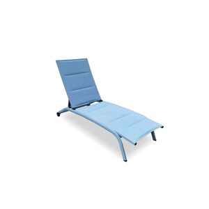 Milani Home Lettino Sdraio Impilabile In Alluminio blu E Textilene Da Esterno Giardino, Per Blu 161 x 92.5 x 62 cm