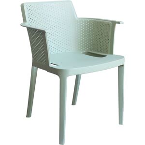 Milani Home Poltrona in plastica per esterno giardino interno sala da pranzo colorata polip Verde Menta 60 x 76.5 x 58 cm