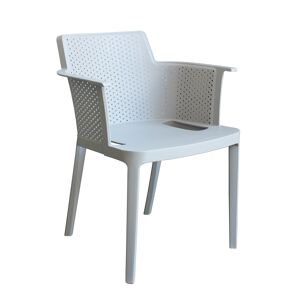 Milani Home Poltrona in plastica per esterno giardino interno sala da pranzo colorata polip Grigio 60 x 76.5 x 58 cm