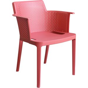 Milani Home Poltrona in plastica per esterno giardino interno sala da pranzo colorata polip Rosso Corallo 60 x 76.5 x 58 cm