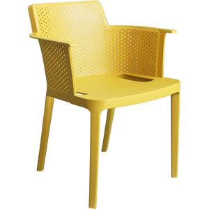 Milani Home Poltrona in plastica per esterno giardino interno sala da pranzo colorata polip Giallo 60 x 76.5 x 58 cm