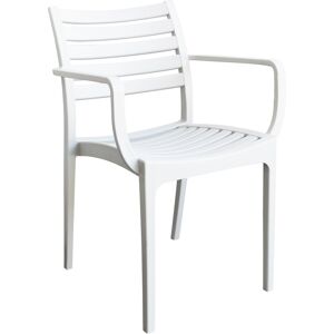 Milani Home Poltrona in plastica per esterno giardino interno sala da pranzo colorata polip Bianco 58.5 x 84 x 55.2 cm