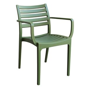 Milani Home Poltrona in plastica per esterno giardino interno sala da pranzo colorata polip Verde 58.5 x 84 x 55.2 cm