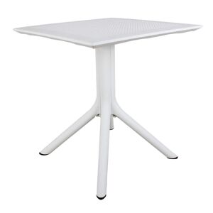 Milani Home tavolo da giardino in polipropilene di design moderno industrial cm 80 x 80 x 7 Bianco 80 x 75 x 80 cm