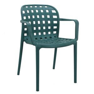 Milani Home poltrona da giardino in polipropilene di design moderno industrial cm 58 x 57,5 Verde 58 x 82.5 x 57.5 cm