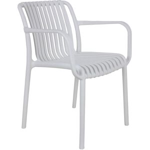 Milani Home poltrona da giardino in polipropilene di design moderno per giardino Bianco 58 x 80 x 57 cm