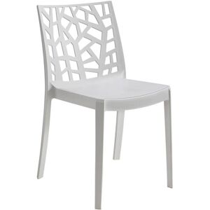 Milani Home sedia da giardino di design moderno per giardino cm 55 x 47 x 82 h Bianco 55 x 82 x 47 cm