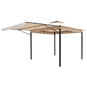 Milani Home Gazebo Da Giardino Antigua 3,3x3,3 In Metallo Completo Di Tettoia Apribile E Do Antracite 330 x 265 x 330 cm