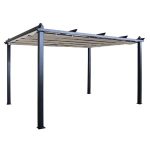 Milani Home Gazebo Da Giardino Astoria 3x4 In Alluminio Antracite 400 x 220 x 300 cm