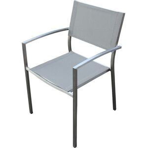 Milani Home Poltrona Da Giardino In Alluminio E Textilene Impilabile Grigio 56 x 83 x 54 cm