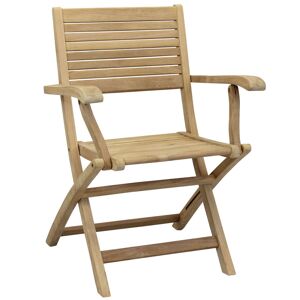 Milani Home Poltrona Da Giardino Pieghevole In Legno Di Teak Marrone 42 x 85 x 60 cm