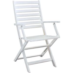 Milani Home Poltrona In Legno Di Acacia Bianca Per Esterno Giardino Portico Ristorante Bar Bianco 55 x 91 x 57 cm