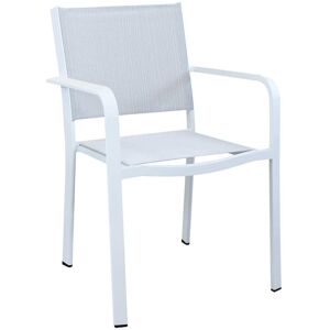 Milani Home Poltrona Impilabile In Alluminio Bianco Da Esterno Giardino, Per Ristorante Agr Bianco 56 x 84.5 x 61 cm