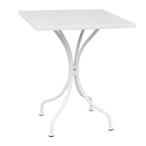 Milani Home Tavolo In Metallo Per Bar Da Esterno Giardino, Cm 60x60x72 H Colore Bianco Bianco 60 x 172 x 60 cm