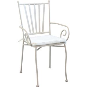 Milani Home Poltrona In Ferro Tortora Con Cuscino Per Esterno Giardino, Portico, Ristorante Tortora 53 x 90 x 53 cm