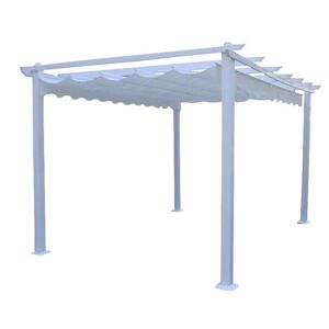 Milani Home Gazebo Di Design 3x4 In Alluminio Super Robusto Con Telo Bianco Per Esterno E G Bianco 400 x 240 x 300 cm