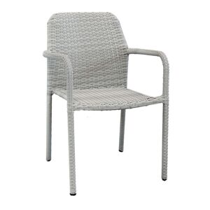 Milani Home Poltrona In Wicker Grigia Intreccio In Rattan Sintetico Da Esterno Giardino, Pe Grigio 55 x 84 x 59.5 cm