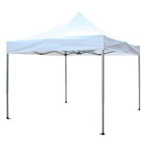 Milani Home Gazebo Pieghevole 3x4,5 Professionale In Alluminio Telo Bianco Chiudibile Per M Bianco 300 x 330 x 450 cm