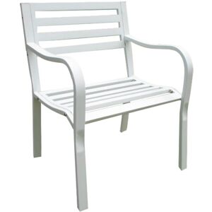 Milani Home Poltrona In Ferro Bianco Per Esterno Giardino, Portico, Ristorante, Gelateria B Bianco 60 x 56 x 80 cm