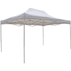 Milani Home Gazebo Pieghevole 3x4,5 Professionale In Metallo Telo Bianco Chiudibile Per Mer Bianco 290 x 320 x 440 cm