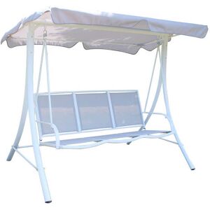 Milani Home Dondolo Da Giardino Bianco-Grigio Per Esterno Portico, Ristorante, Gelateria Ba Bianco 206 x 130 x 160 cm