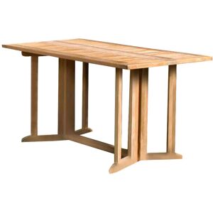 Milani Home Tavolo Rettangolare Pieghevole In Legno Di Teak 150x80 Per Esterno Giardino Por Marrone 150 x 77 x 80 cm