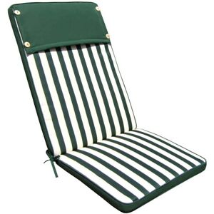 Milani Home Cuscino Alto Riga Verde Con Doppia Cucitura Per Sedia O Poltrona Per Esterno Id Verde 115 x 4 x 46 cm