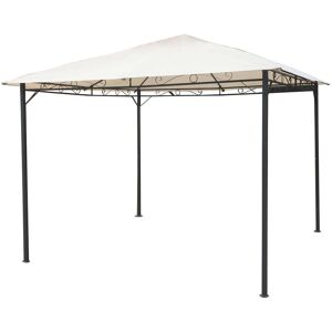 Milani Home Gazebo 3x4 In Metallo Nero Telo Beige Per Esterno Giardino, Ristorante, Gelater Antracite 300 x 265 x 400 cm