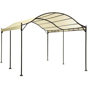 Milani Home Gazebo 3x4 A Onda In Metallo Ferro Nero Con Telo Beige Per Esterno Giardino Ric Antracite 300 x 250 x 400 cm