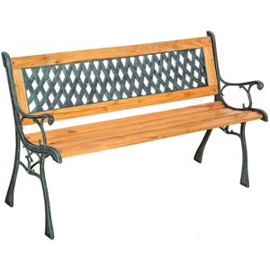 Milani Home Panca In Ghisa E Legno Per Esterno Giardino, Portico, Ristorante, Gelateria Bar Antracite 126 x 63 x 72 cm